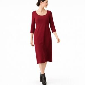 Talbots Burgundy Empire Waist Knit Dress Size 4 Workwear Stretch